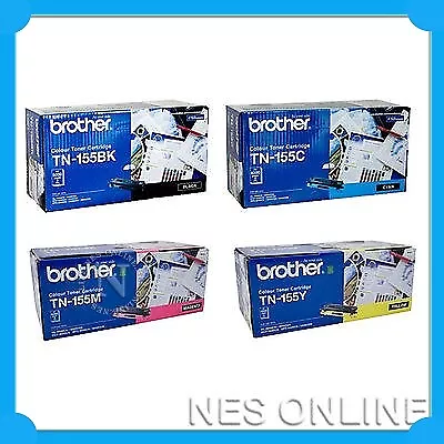 Brother TN155-BK/C/M/Y Genuine Toner Set=>DCP9040CN/9042/MFC-9840CDW/MFC-9450CDN • $690.69